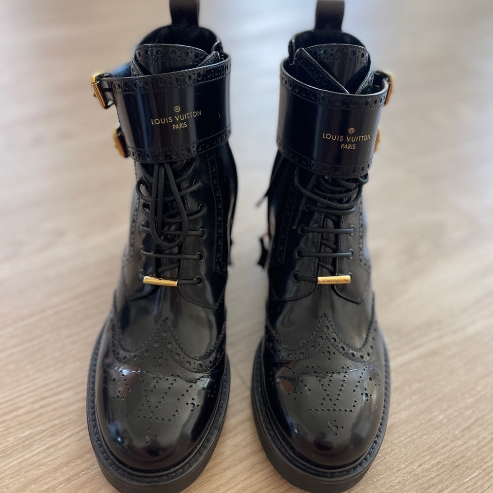 Louis Vuitton Glazed Calfskin Midtown Ankle Boots